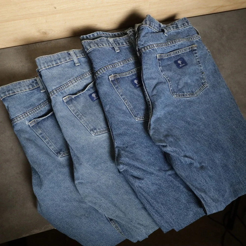 (4) Pairs RK Brand Mens 40x36 Light Wash‎ Denim Jeans Straight Leg Cotton
